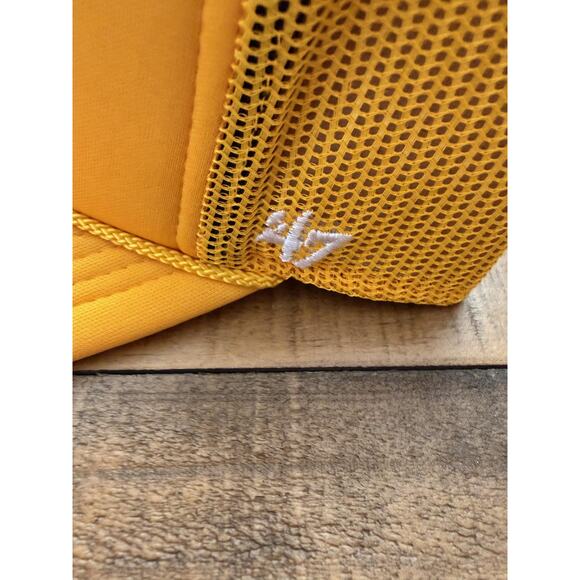 Los Angeles Dodgers Hat Cap Snap Back Mens One Size Yellow MLB Baseball Trucker - Picture 2 of 8